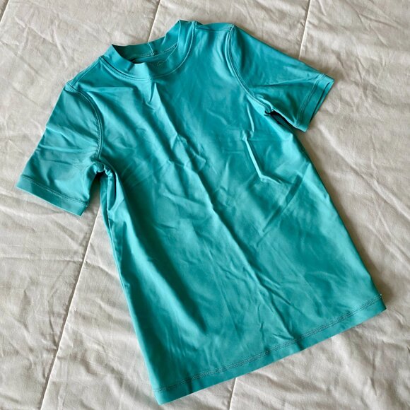 Primary Short Sleeve Rash Guard Swim Shirt Teal Blue Size 6-7 - Picture 6 of 6